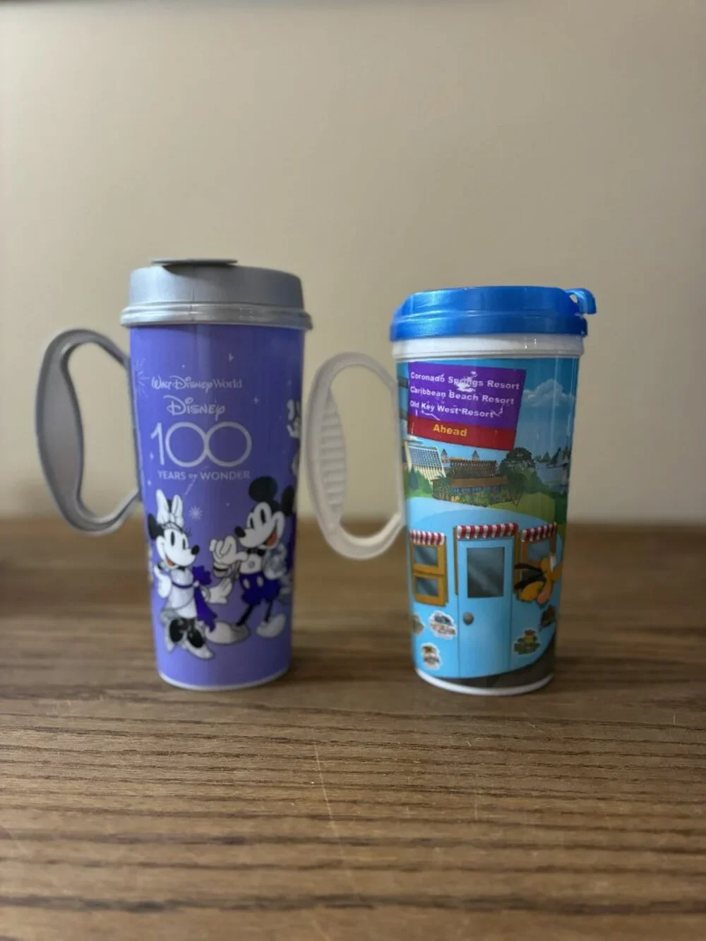 Walt Disney World Resort Reusable Refillable 16oz Mug; Lot of 4; Assorted
